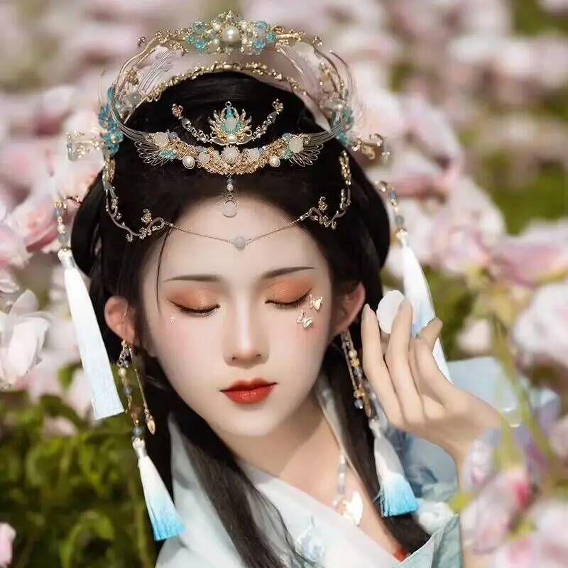 Ethnic Fashion Accessories - Coroa de Cabelo Hanfu Chinesa Feminina
