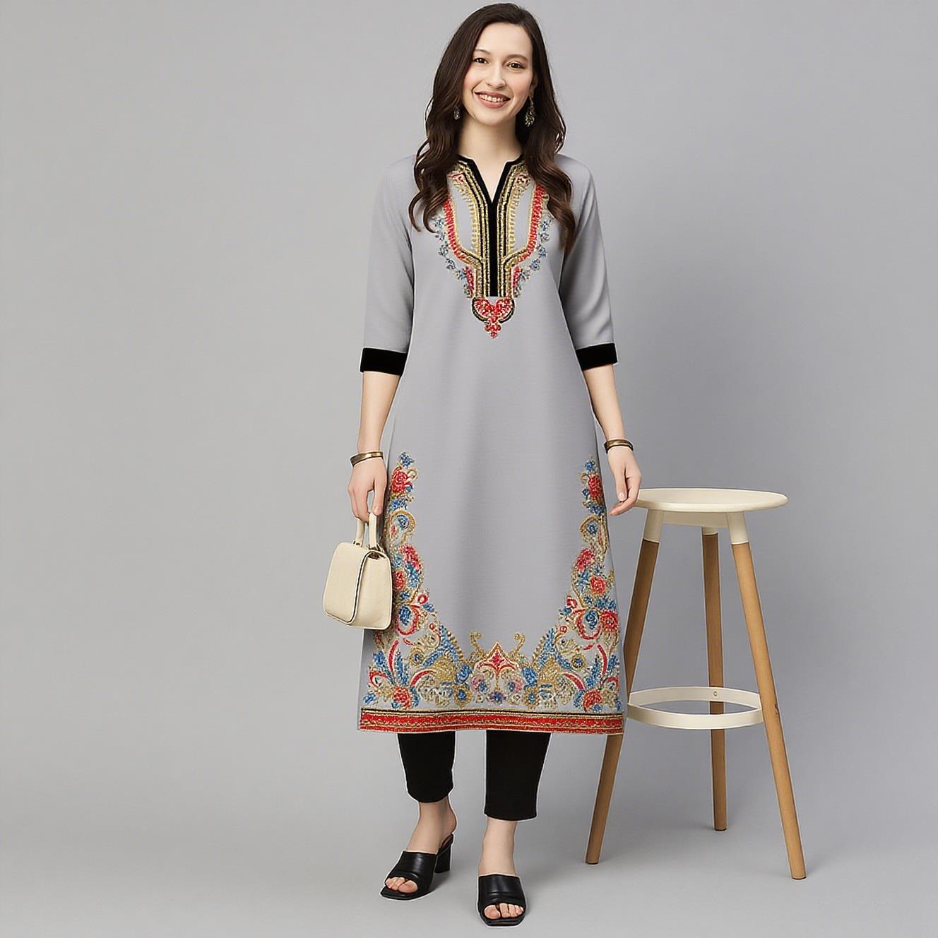 Ethnic Fashion Kurtis - Muçulmano kurt feminino casual moda vestido