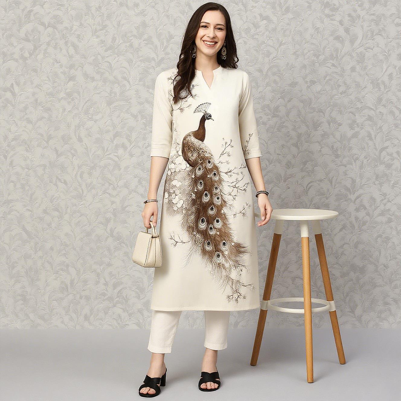 Pavão feminino kurt casual mod - Ethnic Fashion Kurtis avaliação e preço