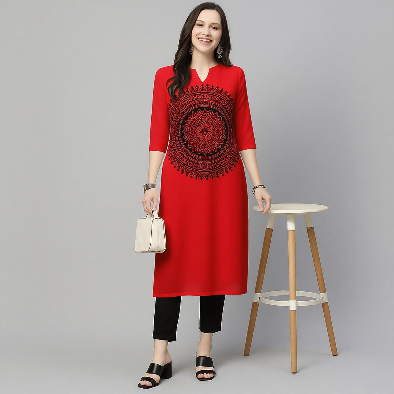 Muçulmano kurt flores moda fem - Ethnic Fashion Kurtis avaliação e preço