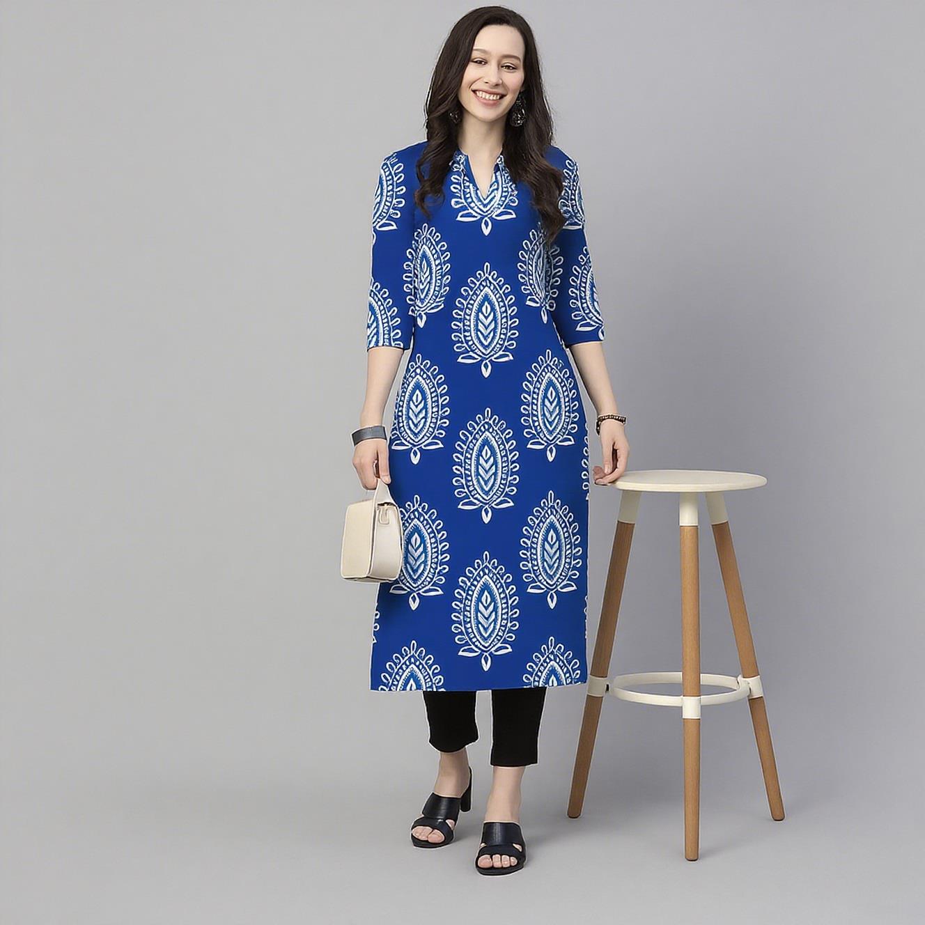 Muçulmano kurt flores moda fem - Ethnic Fashion Kurtis avaliação e preço