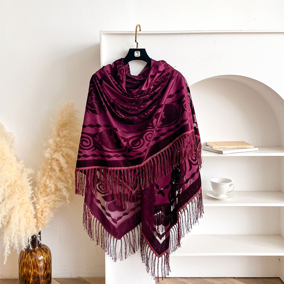 Cachecol de Veludo Retrô com B - Ethnic Fashion Accessories avaliação e preço